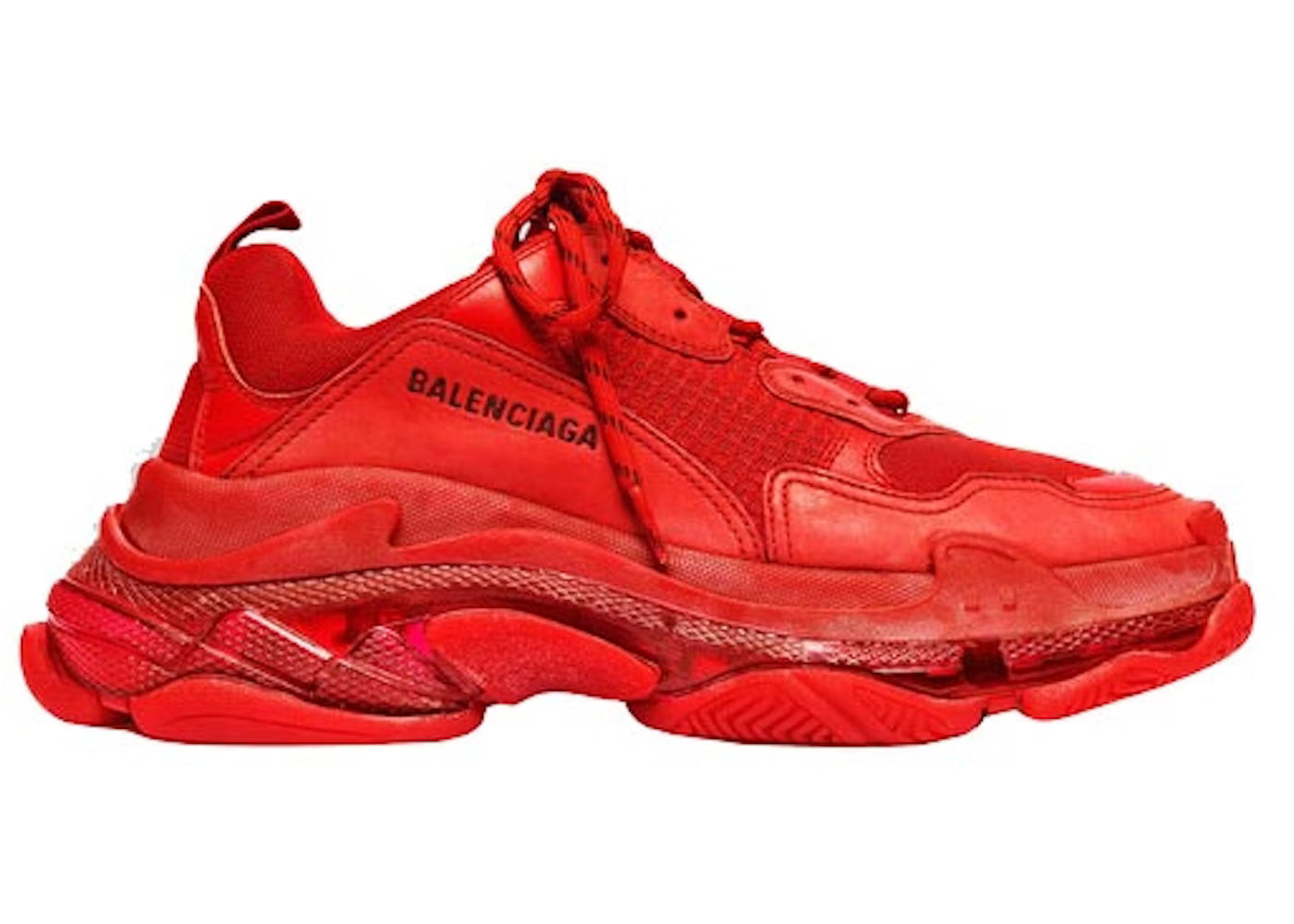 Balenciaga Triple S Red (Clear Sole)