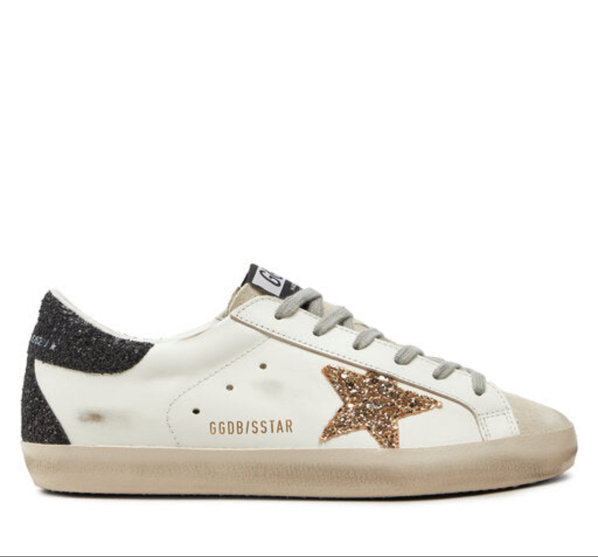 Golden Goose white black red Glitter